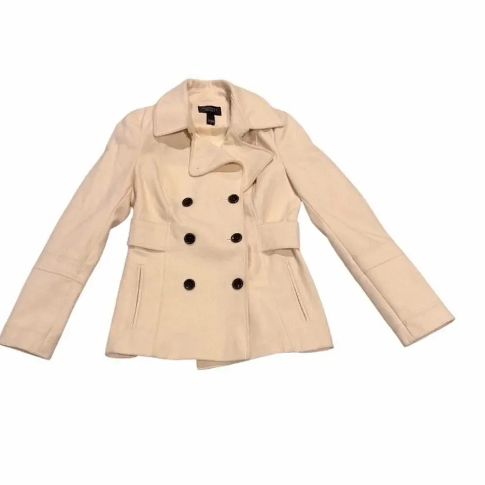 Victoria's Secret Winter White Double-Breasted Wool Peacoat